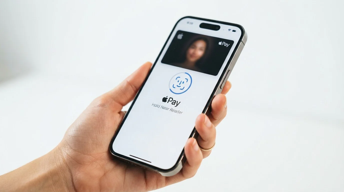 iPhone showing Apple Pay casino deposit with Face ID authentication