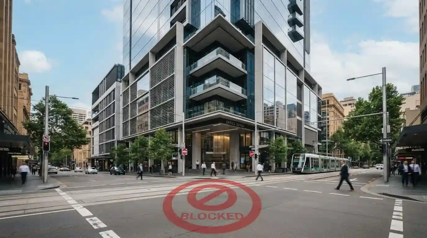 Australian banking institution with blocked payment symbol