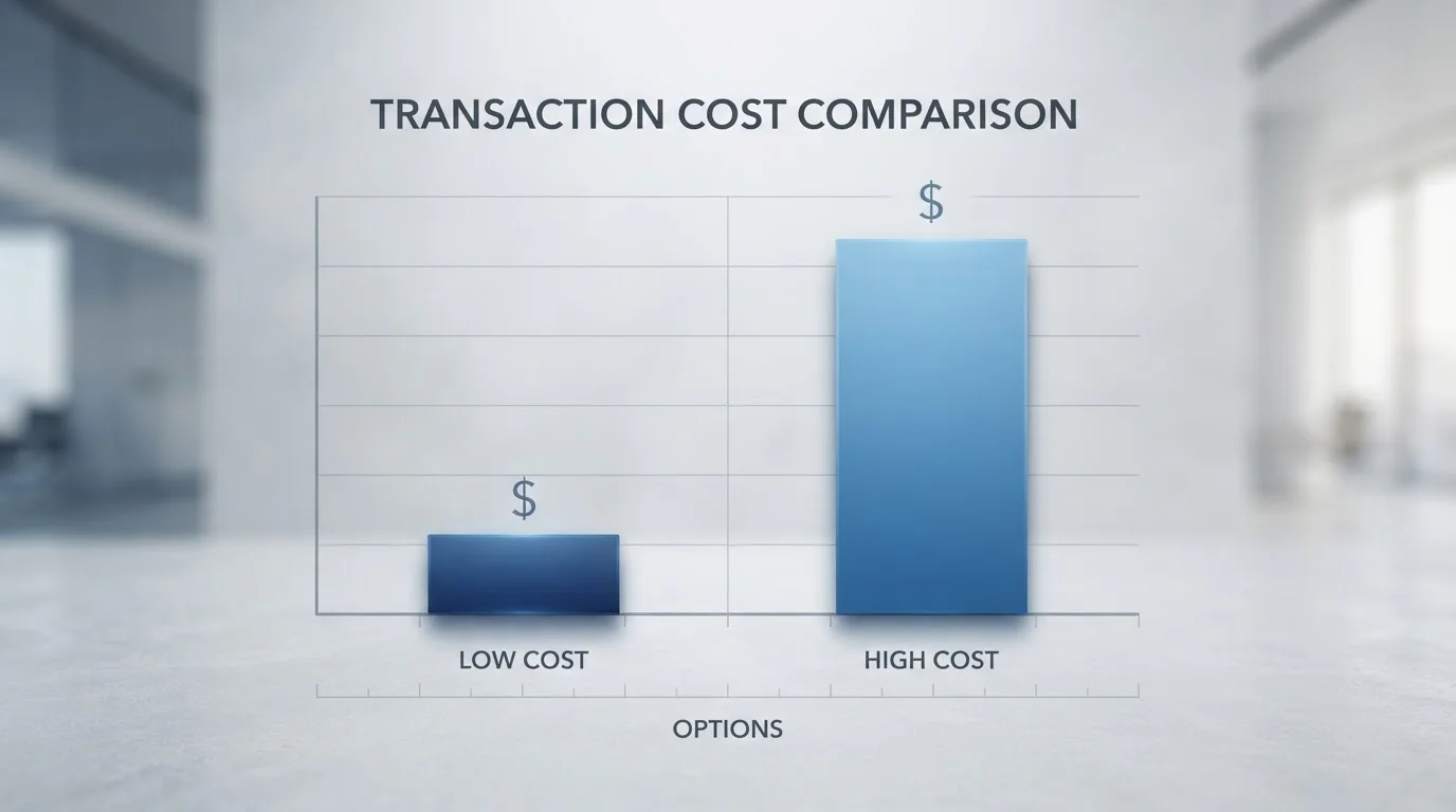 Comparison chart showing Bitcoin Cash transaction fees versus Bitcoin fees