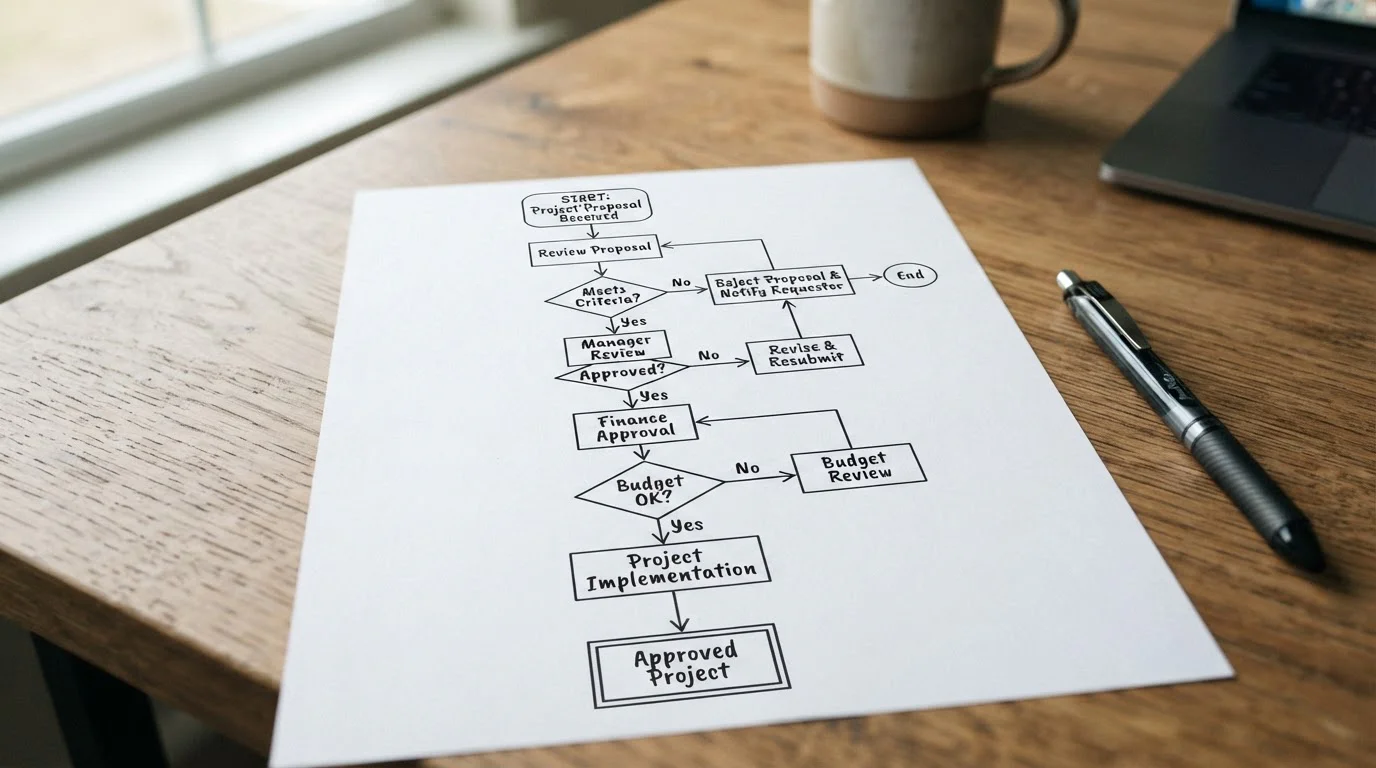 Manual review triggers flowchart with compliance checkpoints