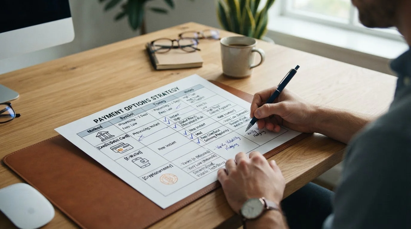 Planning document comparing withdrawal method timing and options