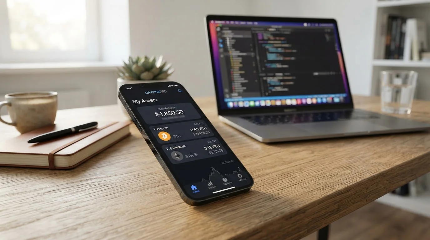 Bitcoin and Ethereum cryptocurrency wallet on smartphone screen