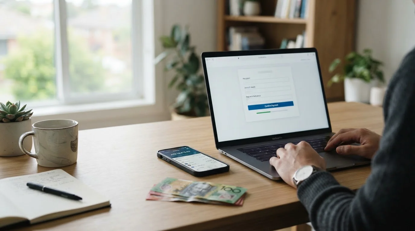 Fast withdrawal casino testing setup with laptop and payment methods