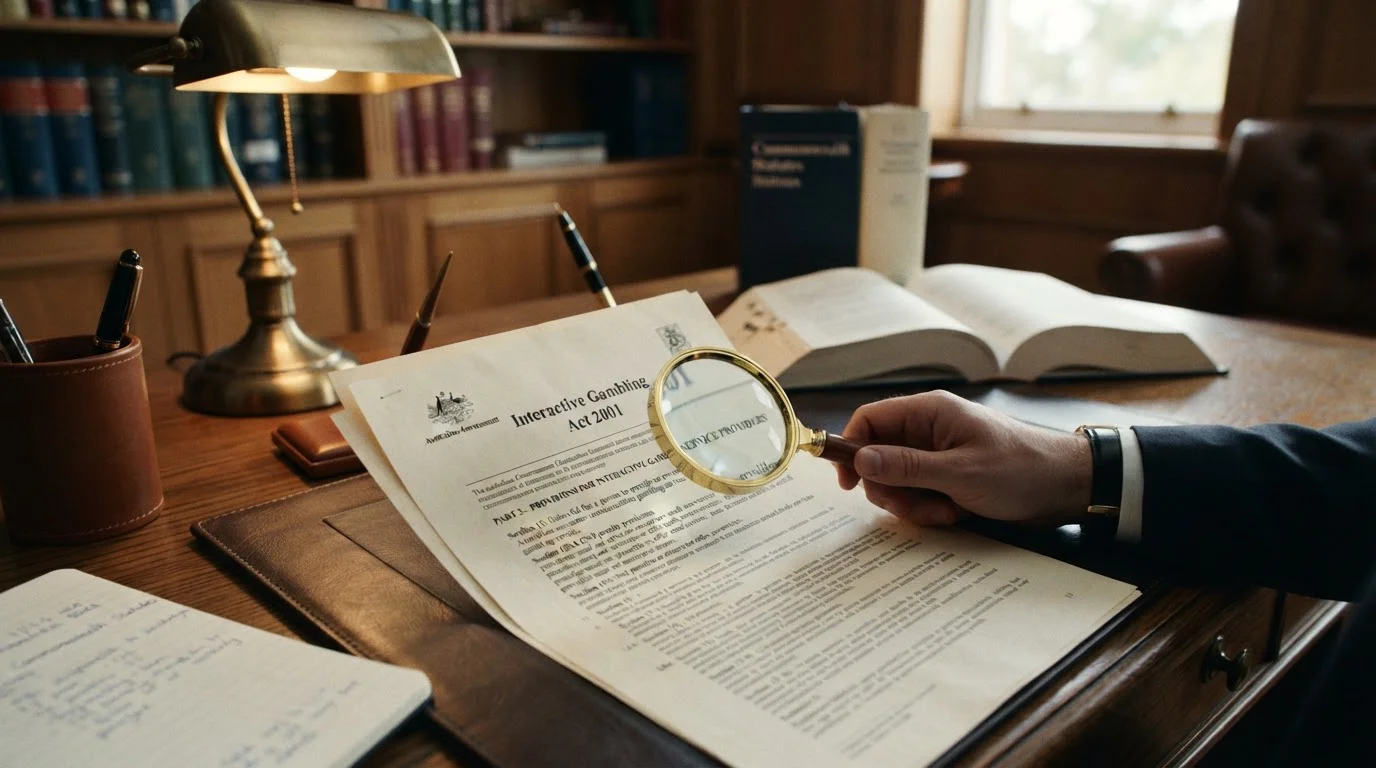 Interactive Gambling Act 2001 legal document on desk