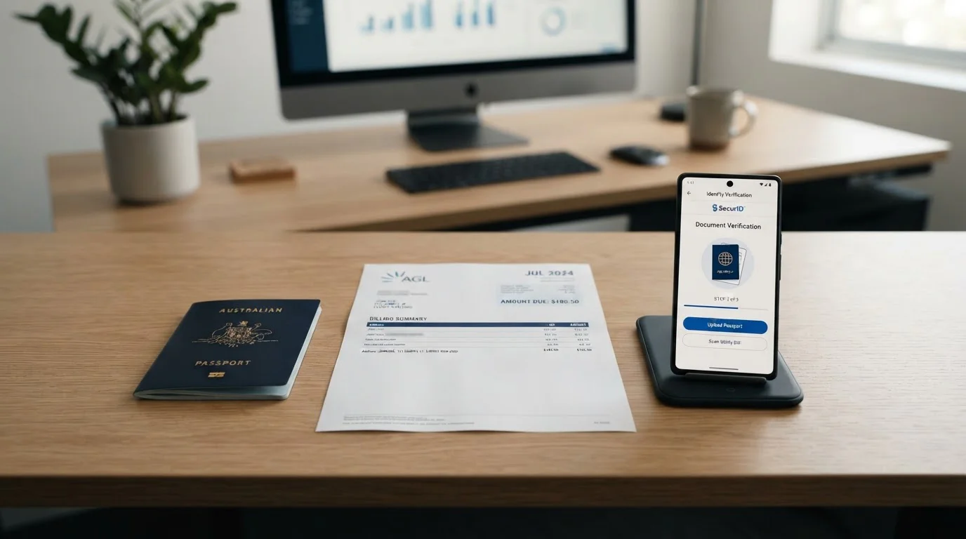 Document verification process with passport and utility bill