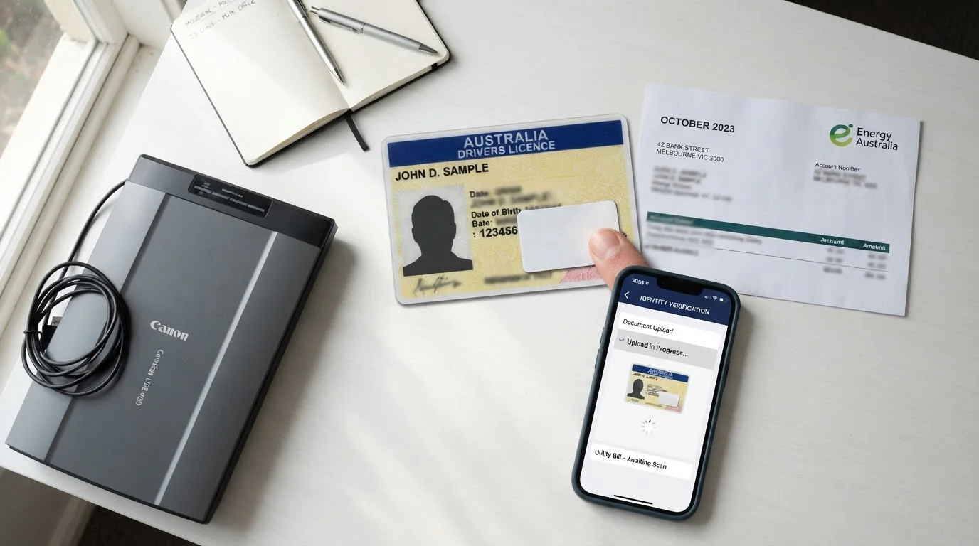 Identity documents and casino verification checklist on desk