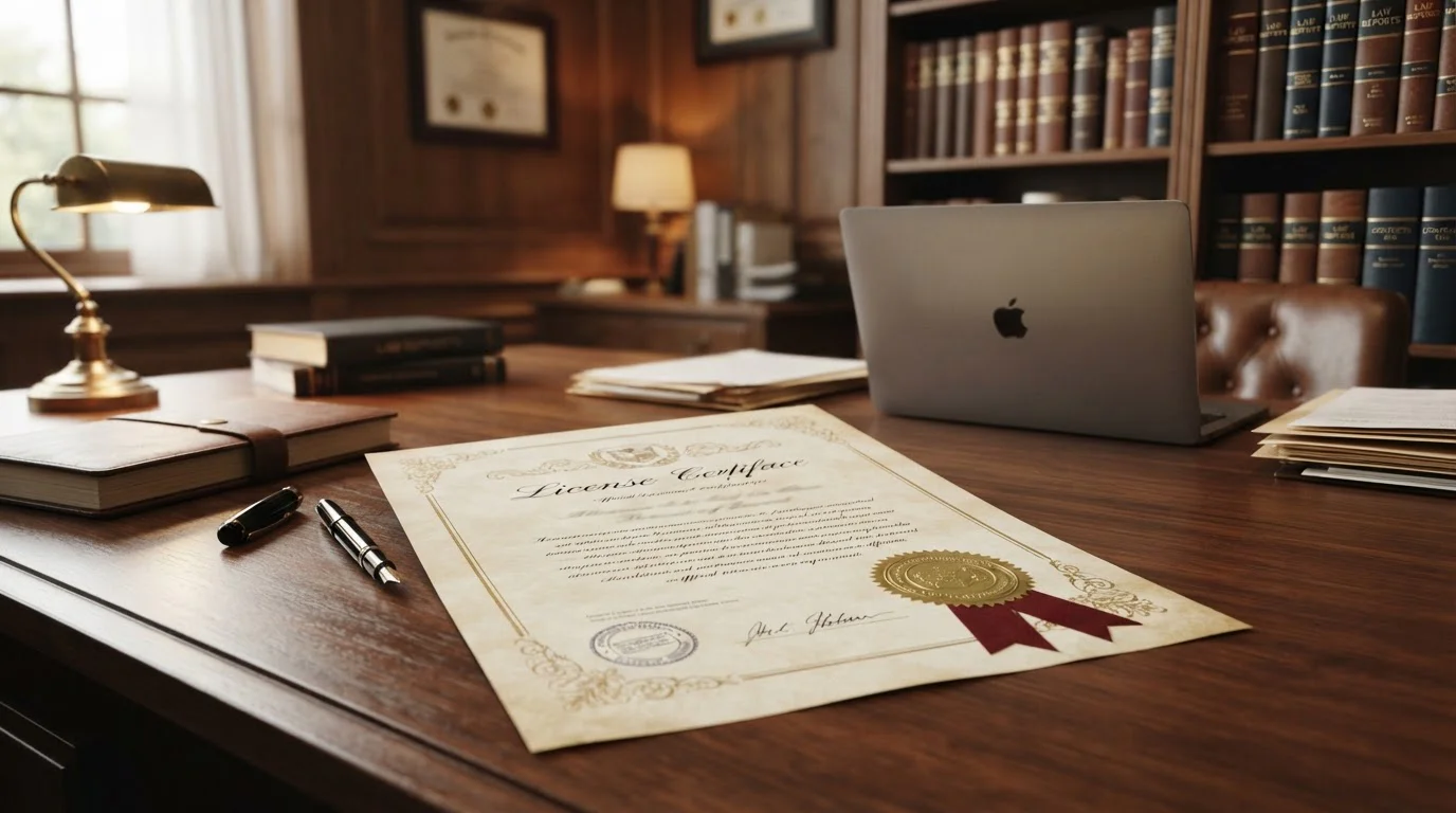 Generic offshore casino licence document with official seal