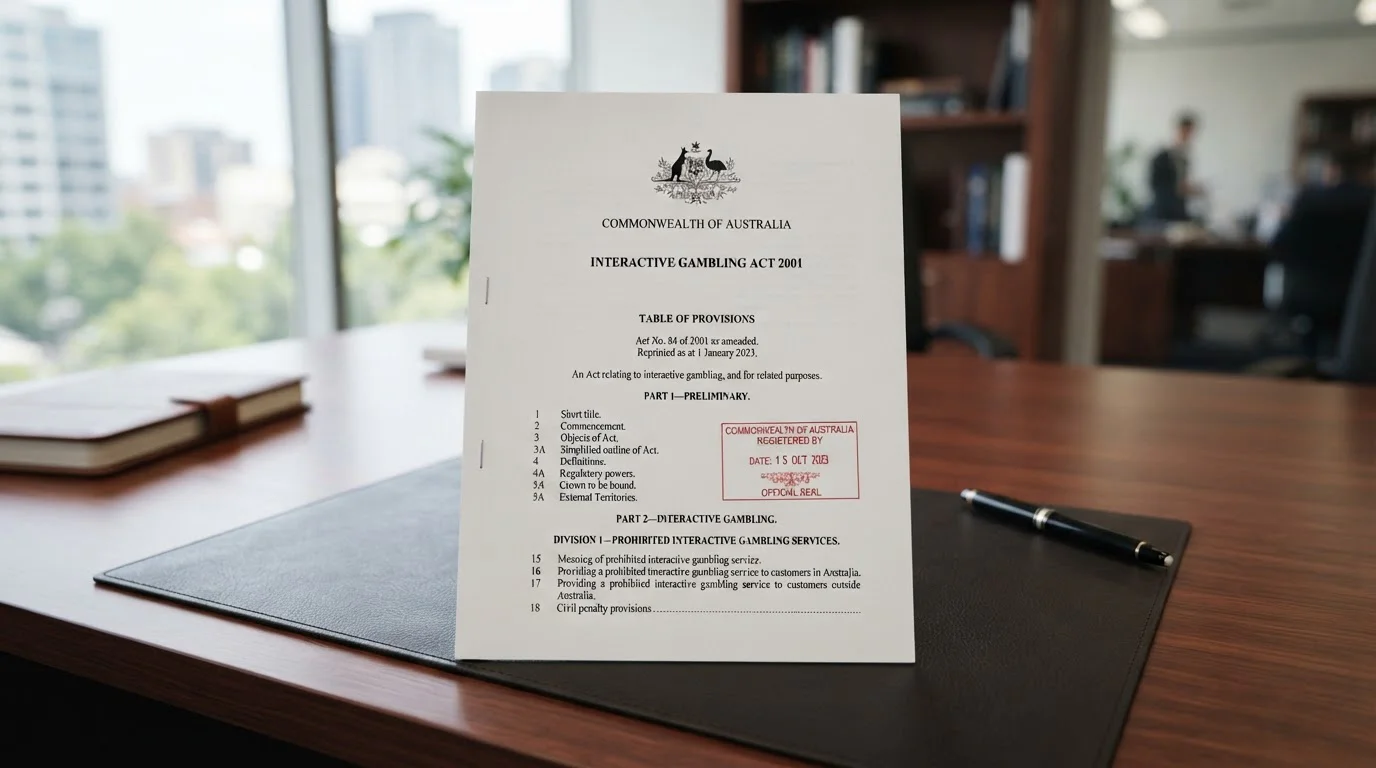 Australian legal document showing Interactive Gambling Act text