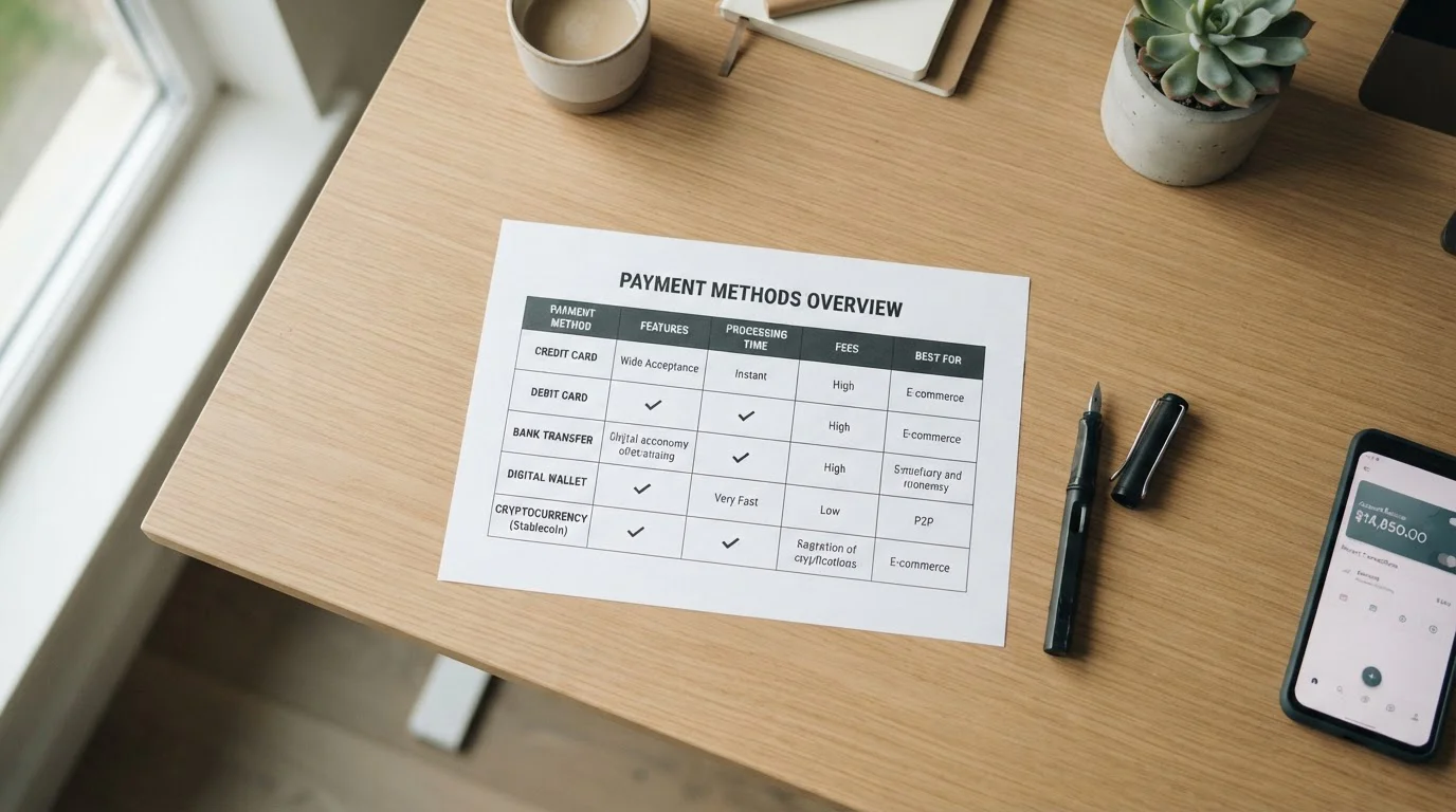Comparison chart showing PayID USDT bank transfer debit card speeds and fees