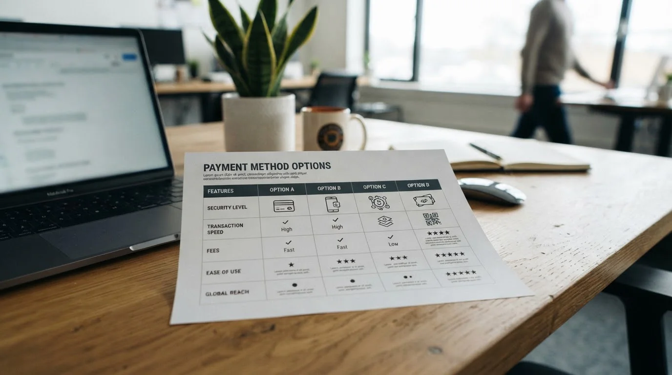 Payment method comparison chart showing CashtoCode versus credit cards e-wallets and cryptocurrency