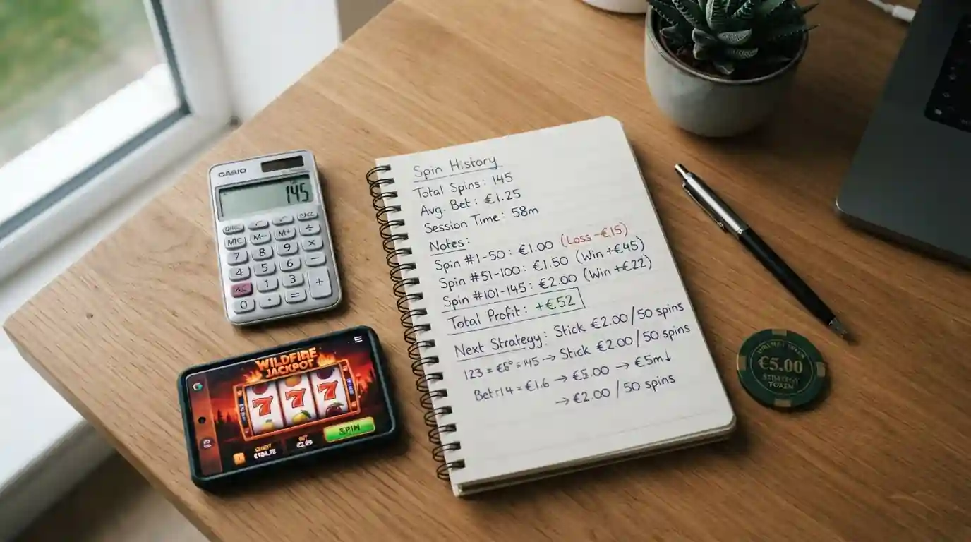 Calculator showing spin count from twenty dollar bankroll